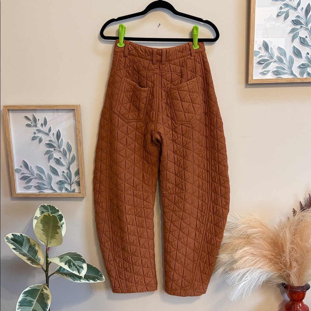 BiBi Quilted Terracotta Barrel Pants - Picture 2 of 4